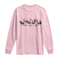 Minimalist Ferret Floral Graphic Long Sleeve Shirt Exotic Pet Owner Gift