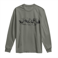 Minimalist Ferret Floral Graphic Long Sleeve Shirt Exotic Pet Owner Gift
