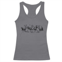 Minimalist Ferret Floral Graphic Racerback Tank Top Exotic Pet Owner Gift
