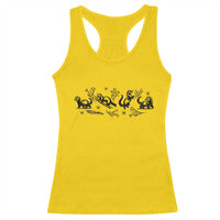 Minimalist Ferret Floral Graphic Racerback Tank Top Exotic Pet Owner Gift