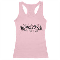 Minimalist Ferret Floral Graphic Racerback Tank Top Exotic Pet Owner Gift