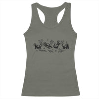 Minimalist Ferret Floral Graphic Racerback Tank Top Exotic Pet Owner Gift