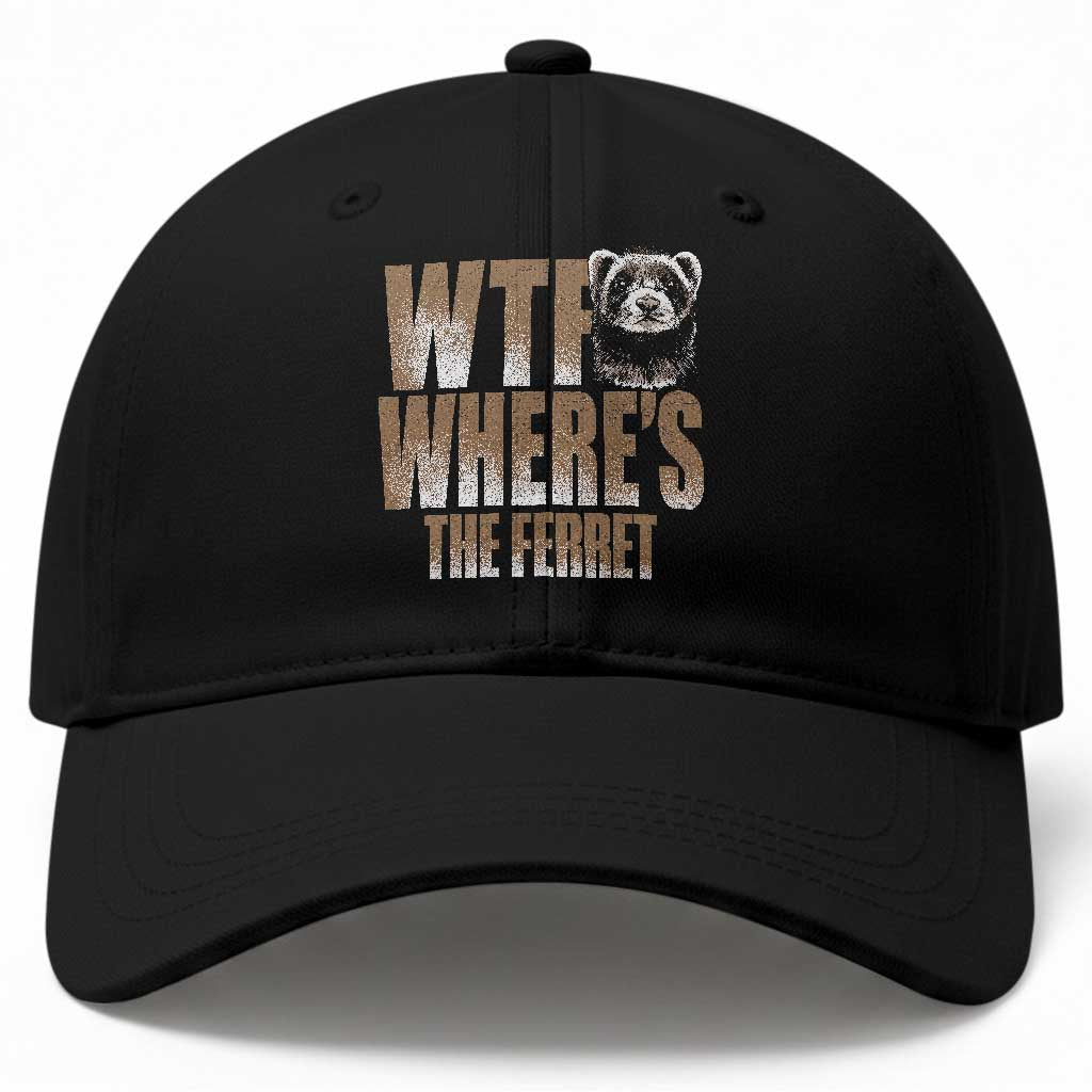 Funny Polecat Ferret Gift Baseball Cap WTF Where Is The Ferret