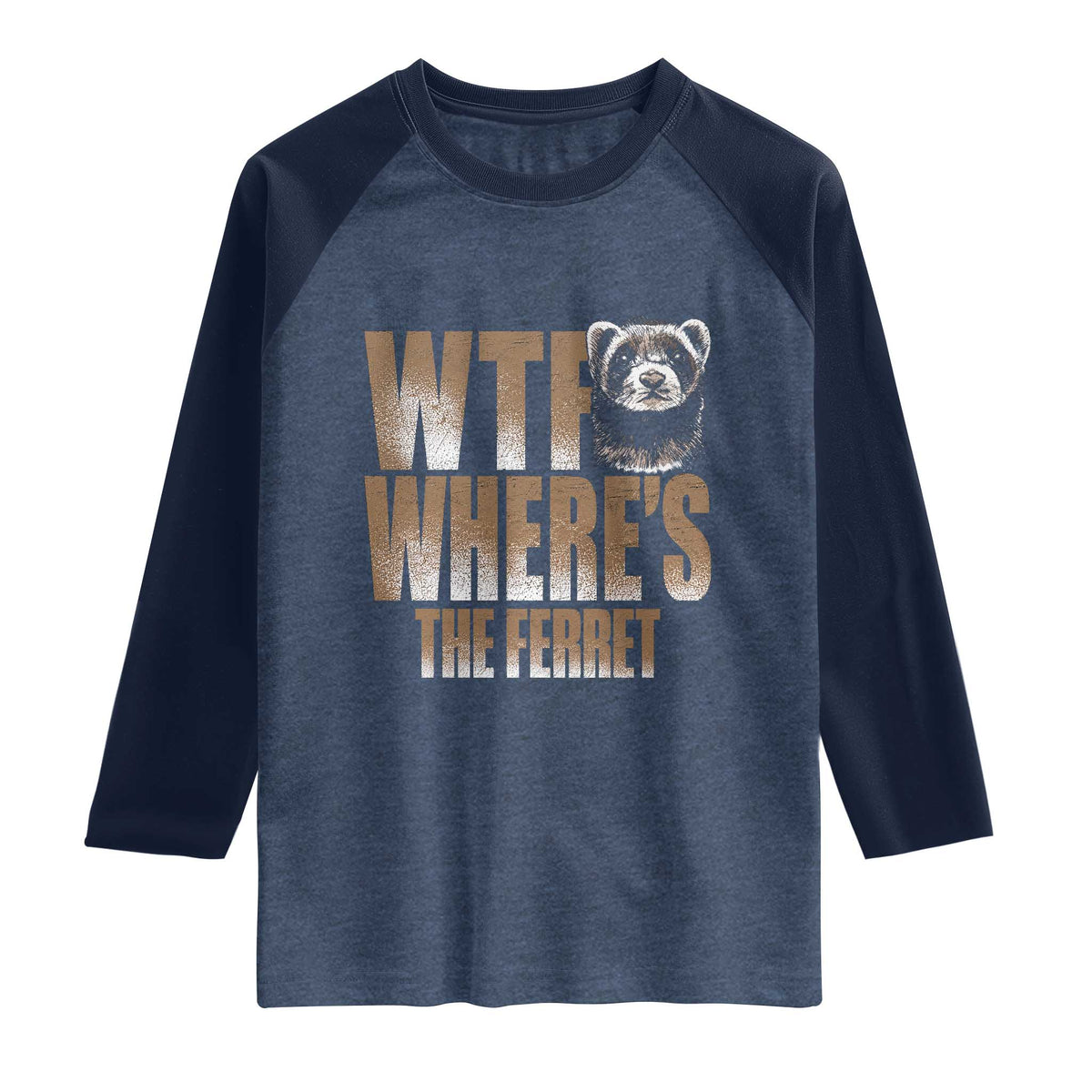 Funny Polecat Ferret Gift Raglan Shirt WTF Where Is The Ferret
