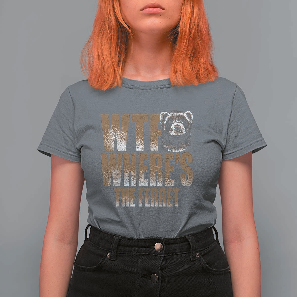 Funny Polecat Ferret Gift T Shirt For Women WTF Where Is The Ferret