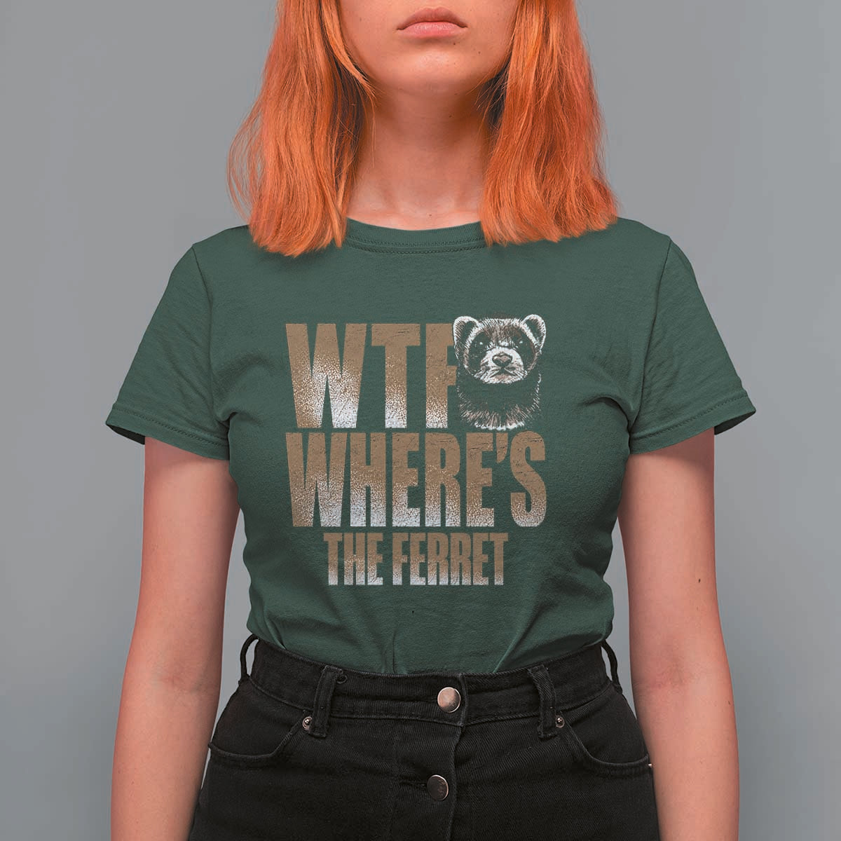 Funny Polecat Ferret Gift T Shirt For Women WTF Where Is The Ferret