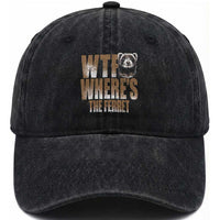 Funny Polecat Ferret Gift Washed Cotton Baseball Cap WTF Where Is The Ferret