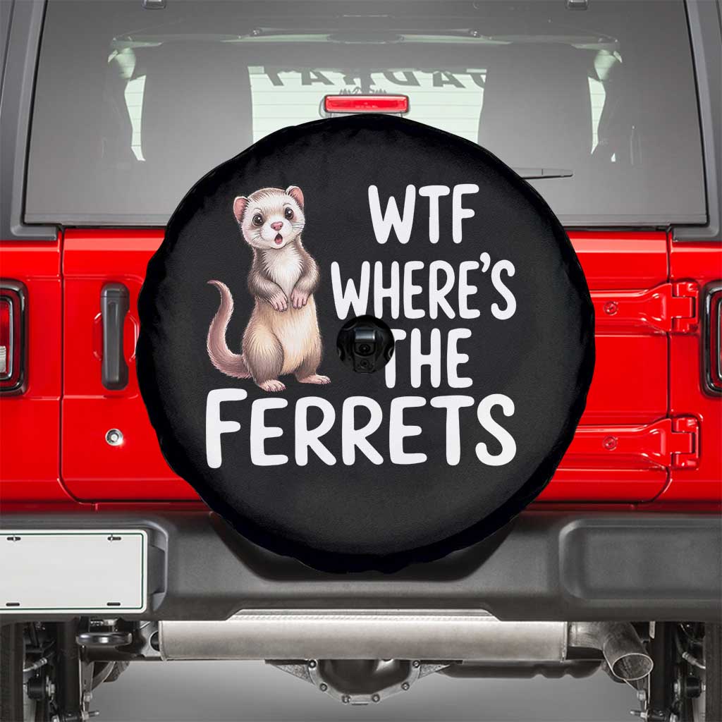 Funny Ferret Lover Gift Spare Tire Cover Where Is The Ferret