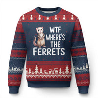 Funny Ferret Lover Gift Ugly Christmas Sweater Where Is The Ferret