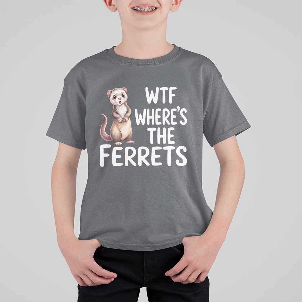 Funny Ferret Lover Gift T Shirt For Kid Where Is The Ferret