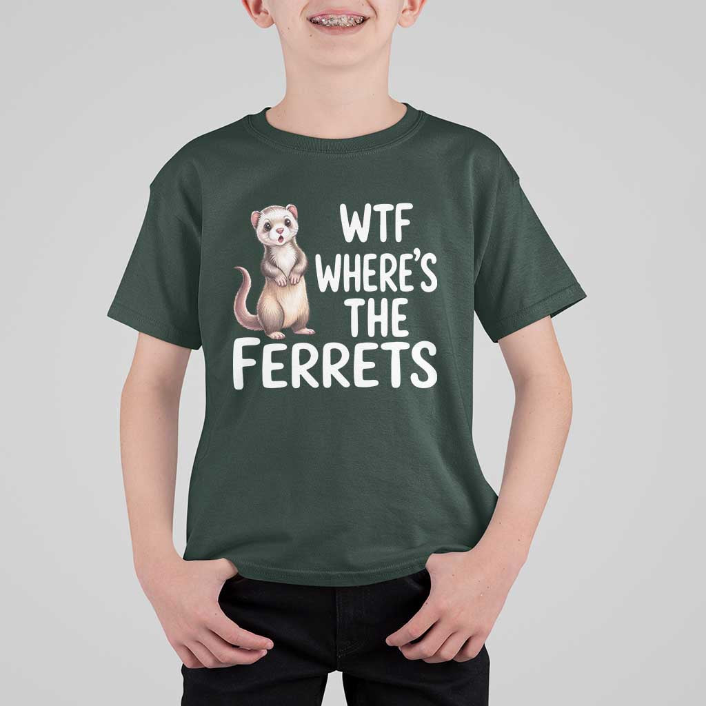 Funny Ferret Lover Gift T Shirt For Kid Where Is The Ferret