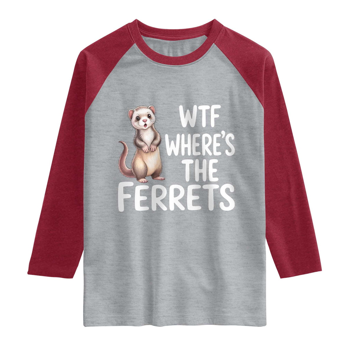 Funny Ferret Lover Gift Raglan Shirt Where Is The Ferret