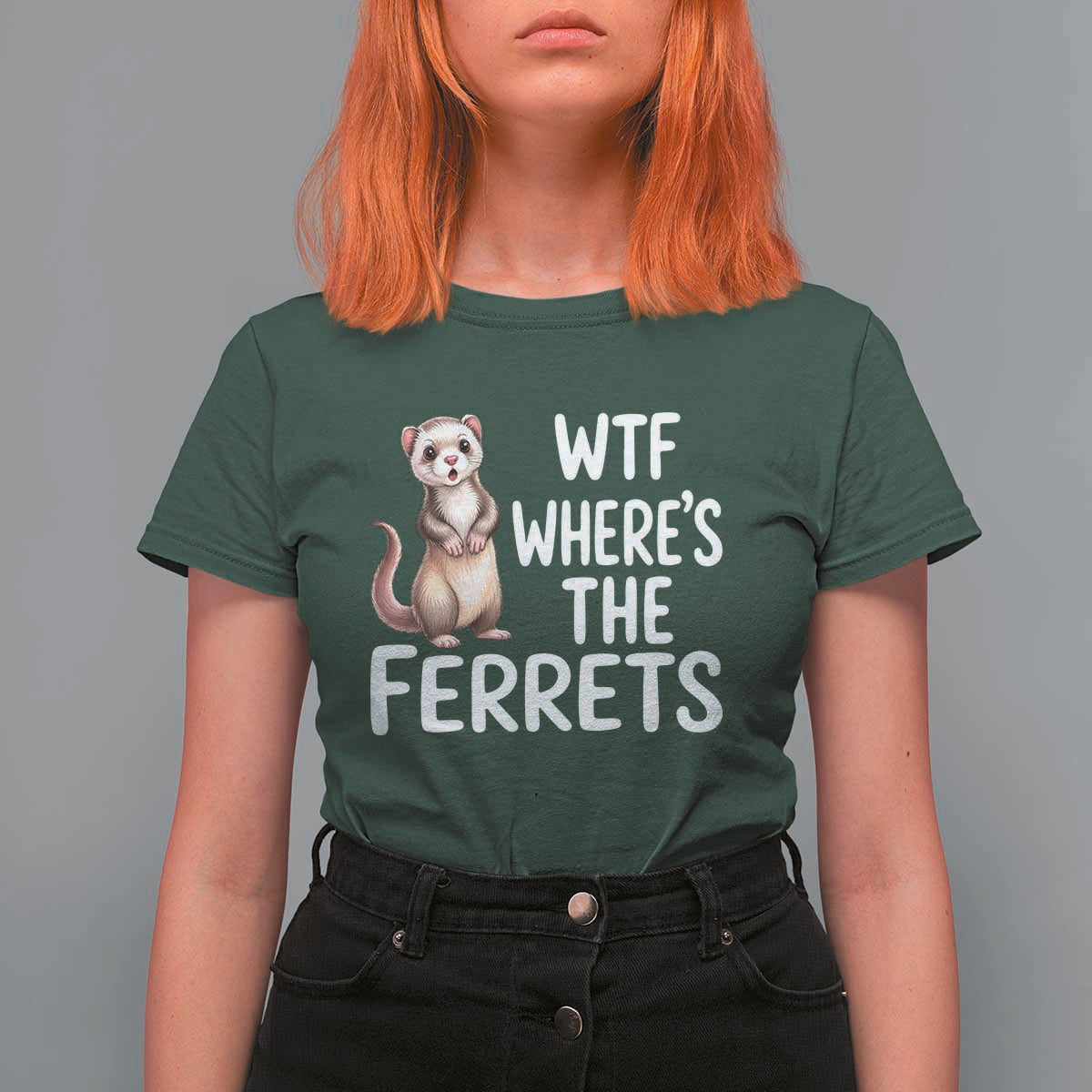 Funny Ferret Lover Gift T Shirt For Women Where Is The Ferret