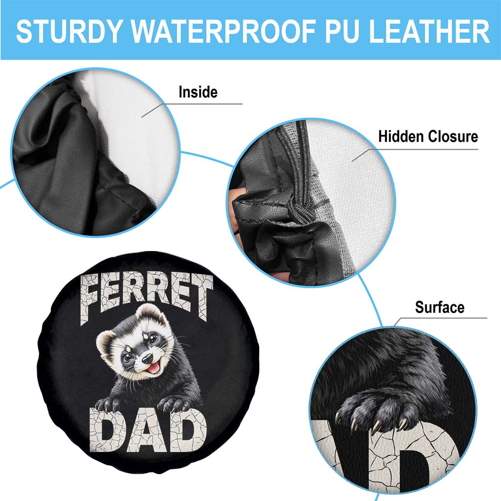 Ferret Dad Life Spare Tire Cover Cute Exotic Animal Parent Gift