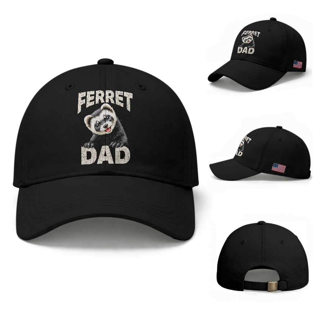 Ferret Dad Life Baseball Cap Cute Exotic Animal Parent Gift