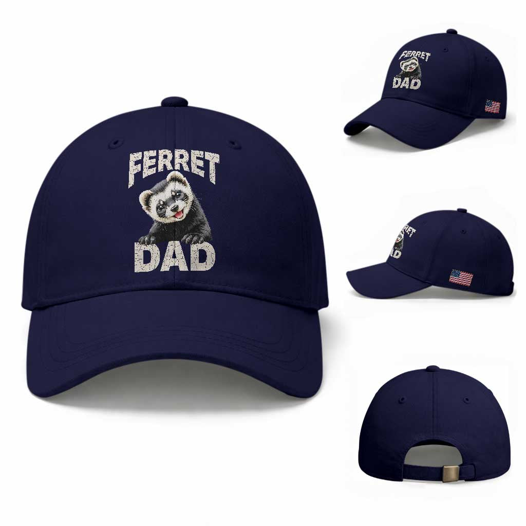 Ferret Dad Life Baseball Cap Cute Exotic Animal Parent Gift
