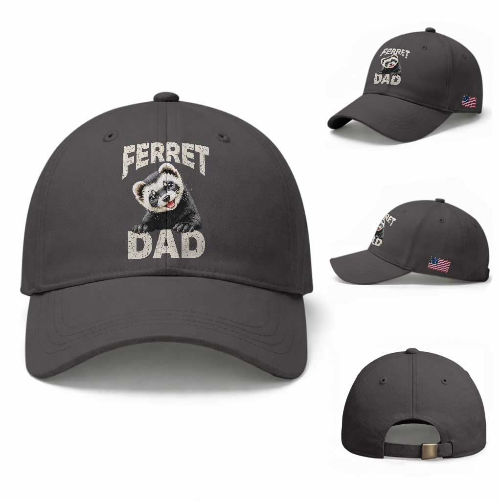 Ferret Dad Life Baseball Cap Cute Exotic Animal Parent Gift