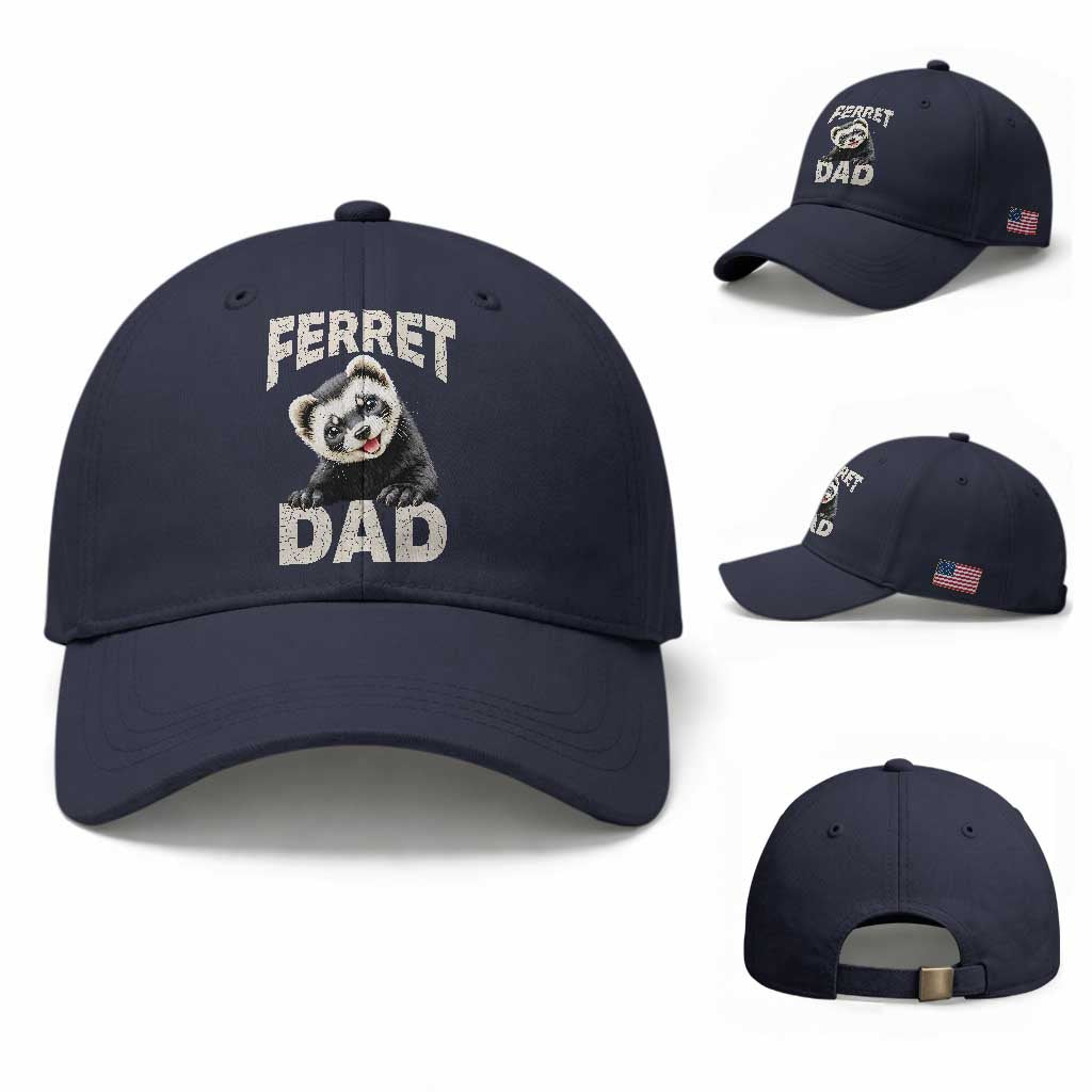 Ferret Dad Life Baseball Cap Cute Exotic Animal Parent Gift