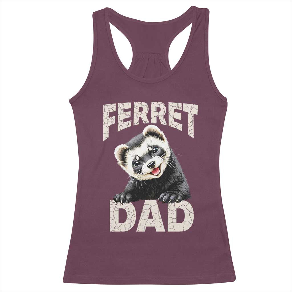 Ferret Dad Life Racerback Tank Top Cute Exotic Animal Parent Gift