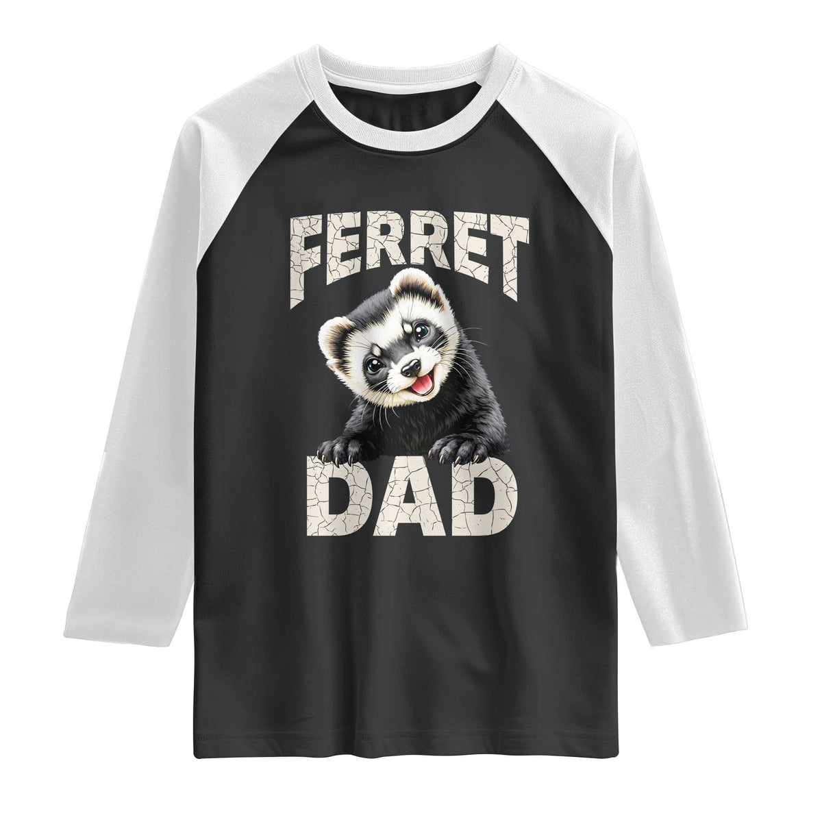 Ferret Dad Life Raglan Shirt Cute Exotic Animal Parent Gift