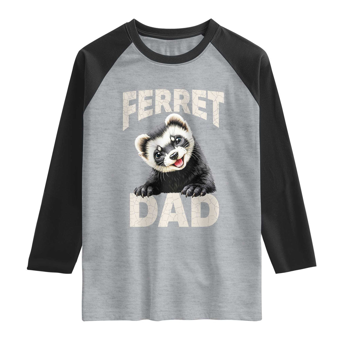 Ferret Dad Life Raglan Shirt Cute Exotic Animal Parent Gift