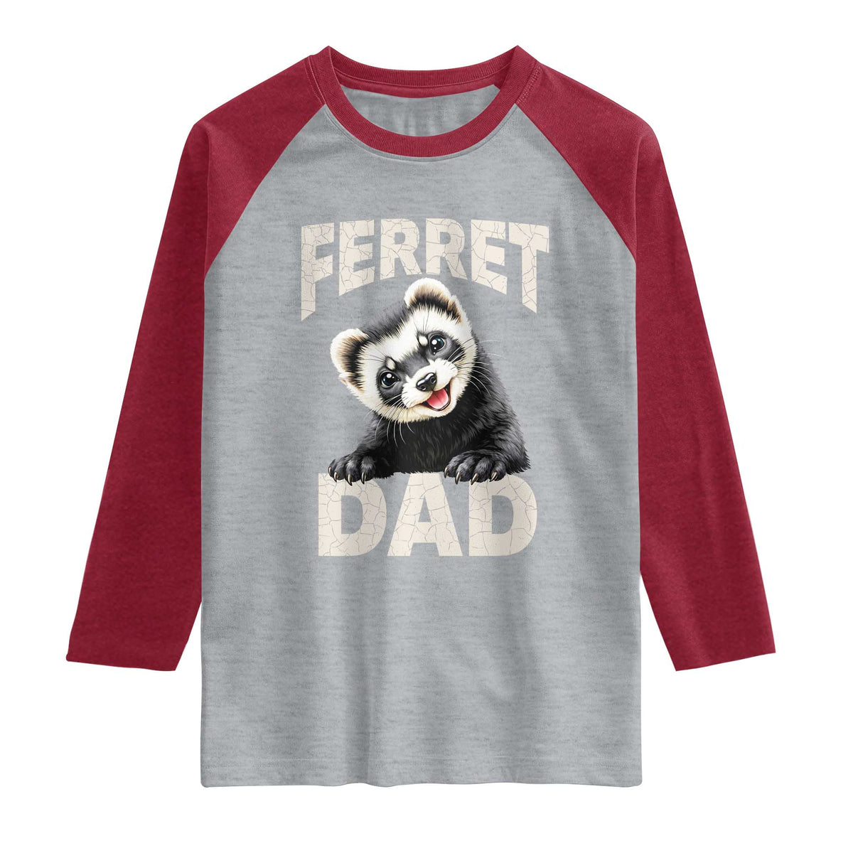 Ferret Dad Life Raglan Shirt Cute Exotic Animal Parent Gift