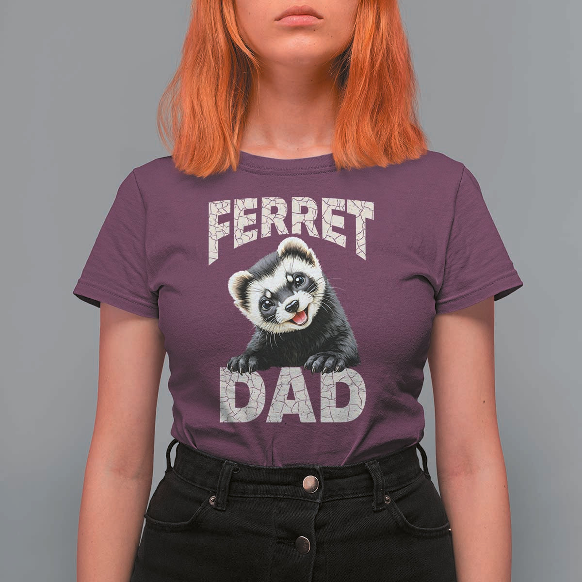 Ferret Dad Life T Shirt For Women Cute Exotic Animal Parent Gift