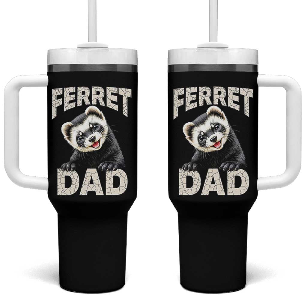 Ferret Dad Life Tumbler With Handle Cute Exotic Animal Parent Gift