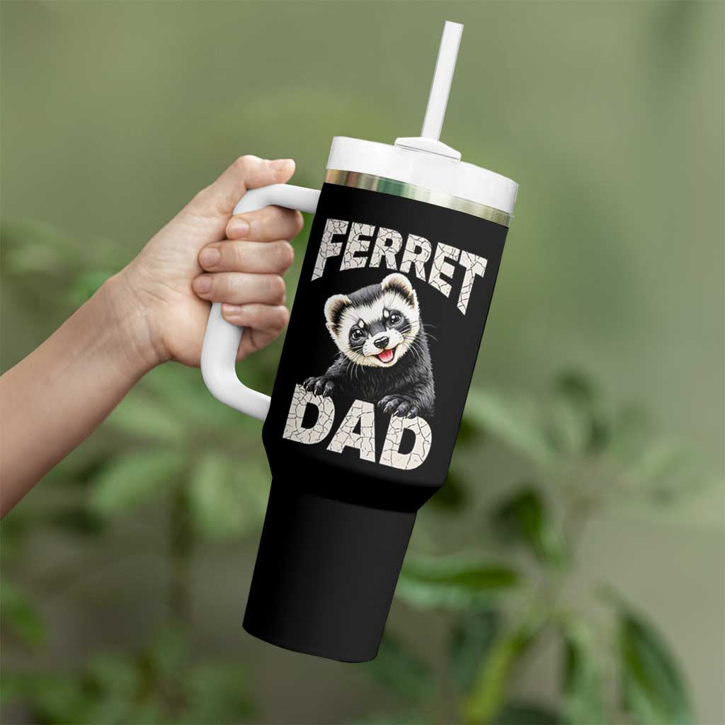 Ferret Dad Life Tumbler With Handle Cute Exotic Animal Parent Gift