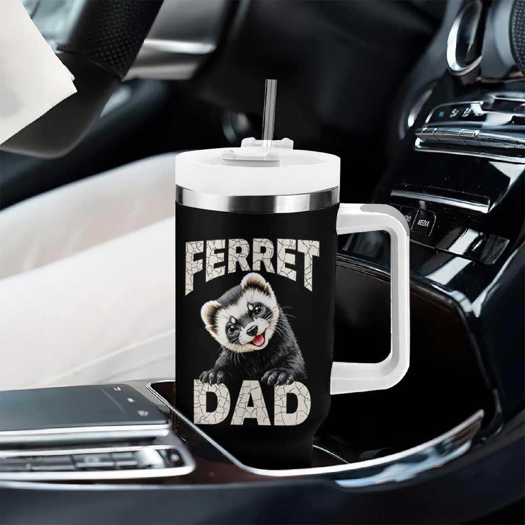 Ferret Dad Life Tumbler With Handle Cute Exotic Animal Parent Gift