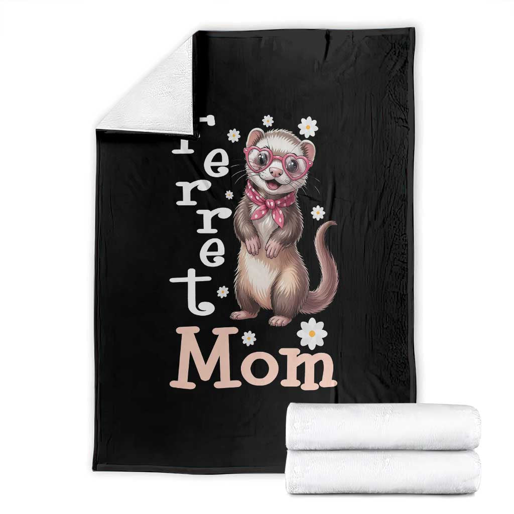 Ferret Mom Life Throw Blanket Funny Cute Polecat Ferret Lover