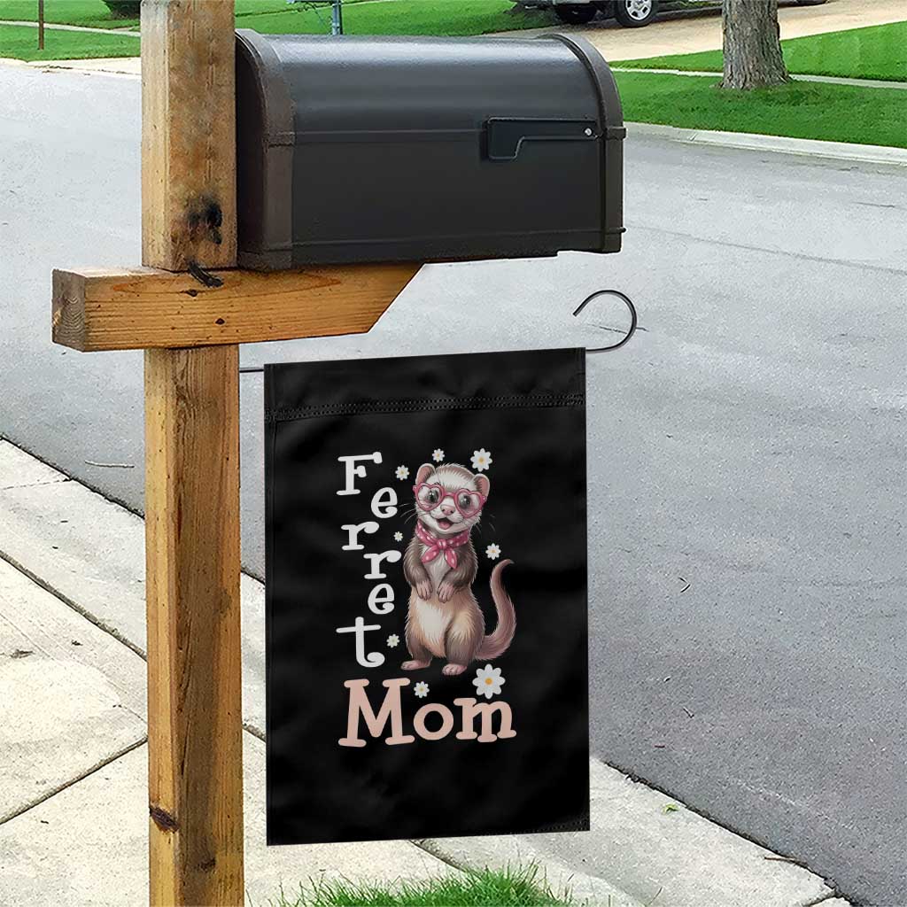 Ferret Mom Life Garden Flag Funny Cute Polecat Ferret Lover