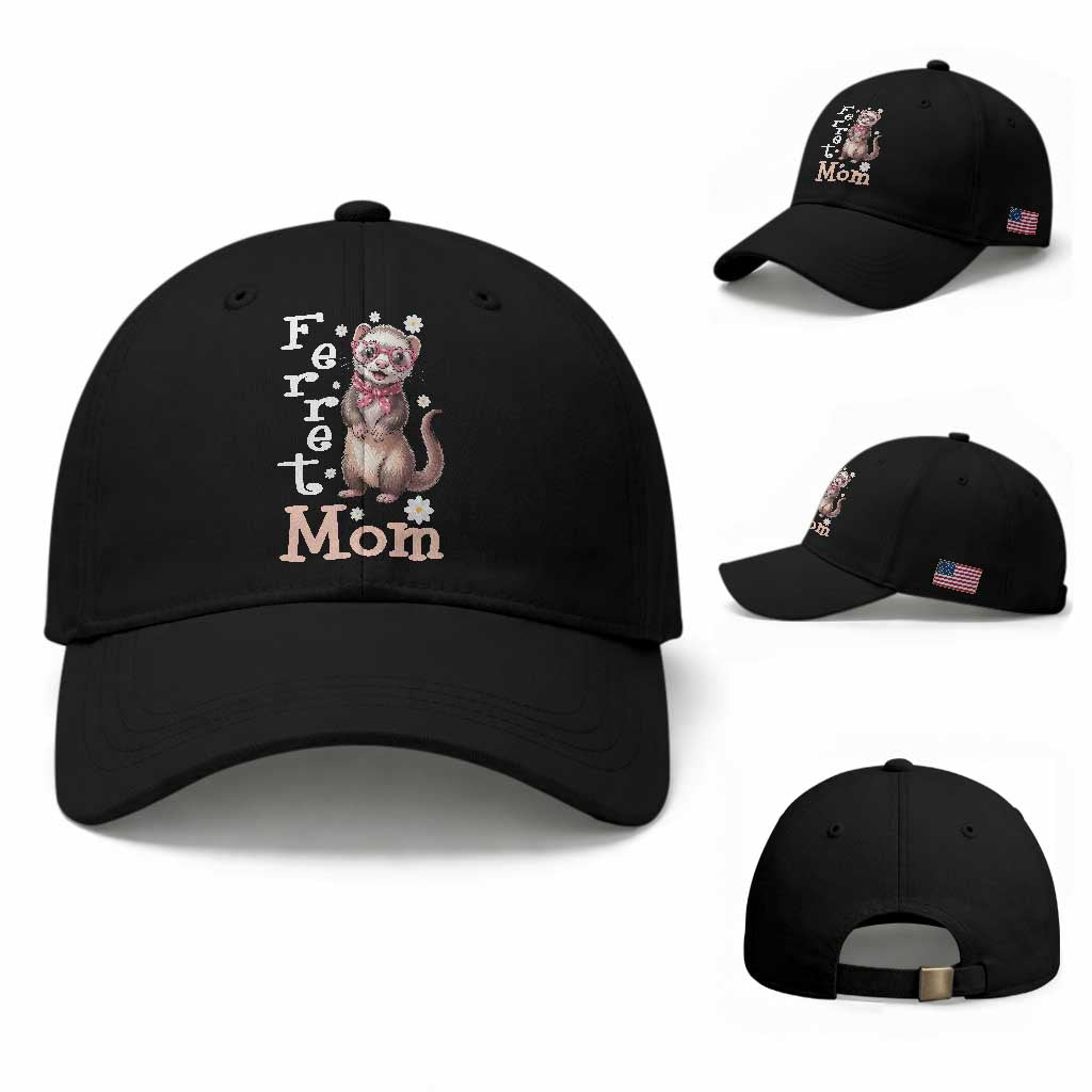 Ferret Mom Life Baseball Cap Funny Cute Polecat Ferret Lover