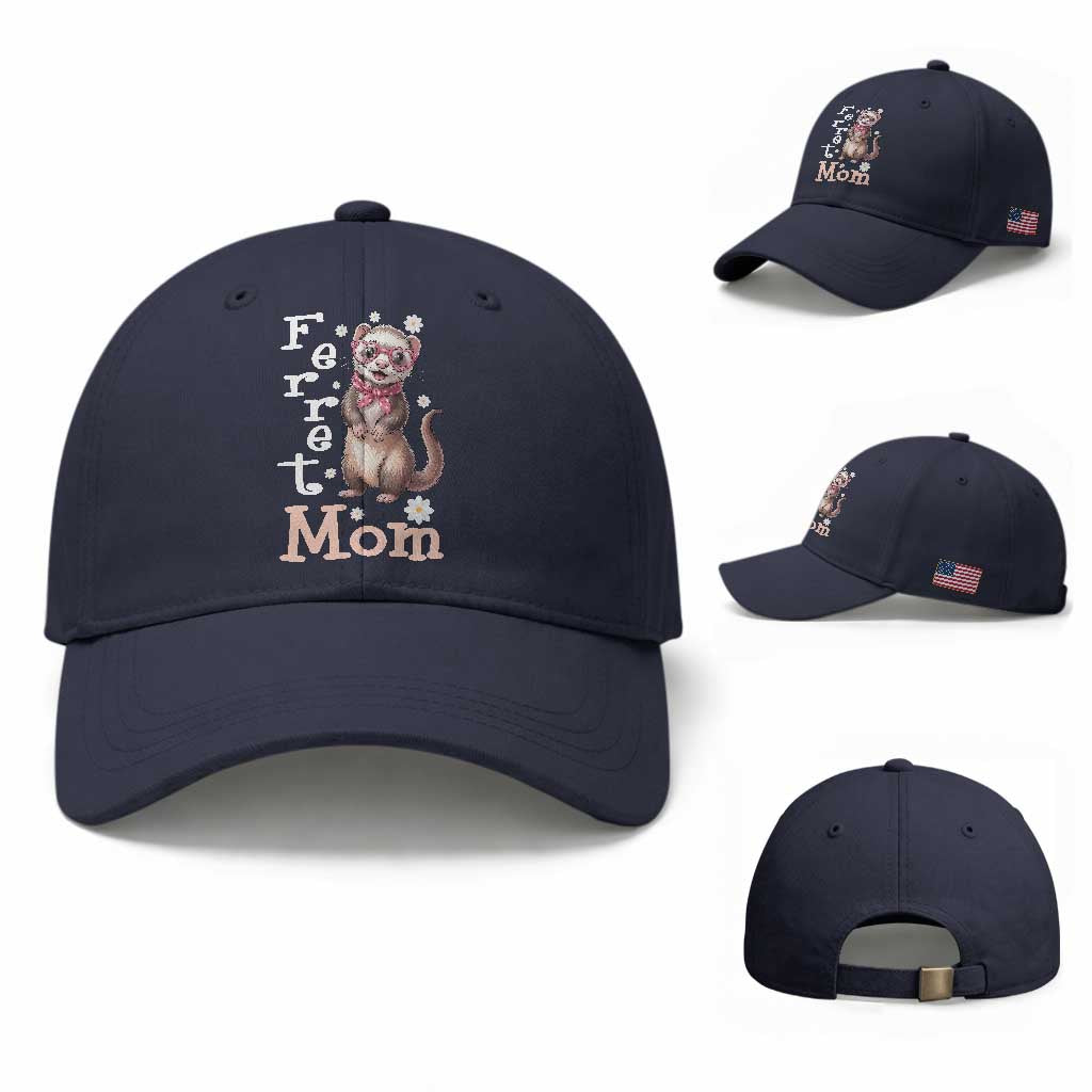 Ferret Mom Life Baseball Cap Funny Cute Polecat Ferret Lover