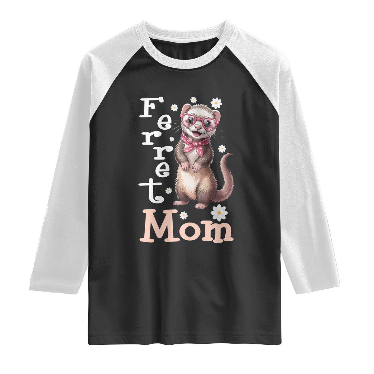 Ferret Mom Life Raglan Shirt Funny Cute Polecat Ferret Lover
