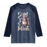 Ferret Mom Life Raglan Shirt Funny Cute Polecat Ferret Lover