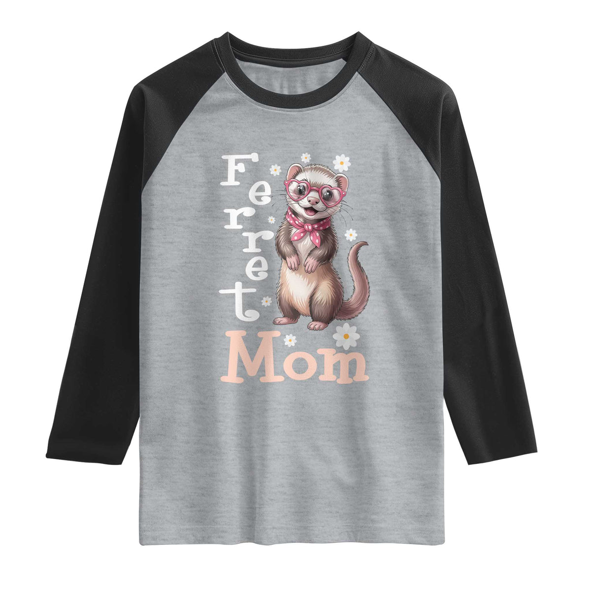 Ferret Mom Life Raglan Shirt Funny Cute Polecat Ferret Lover