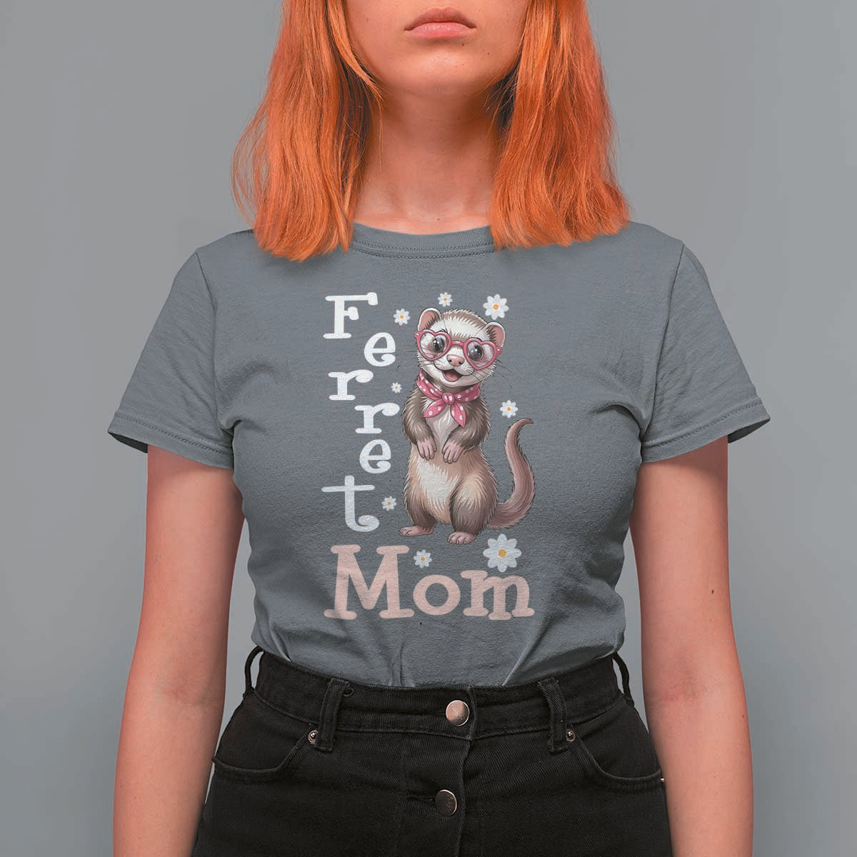 Ferret Mom Life T Shirt For Women Funny Cute Polecat Ferret Lover