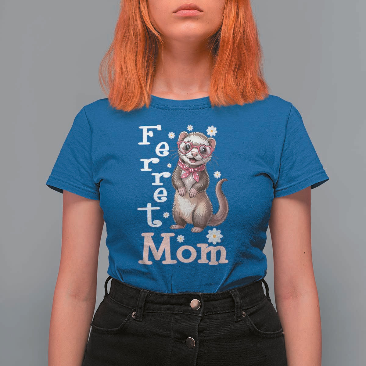 Ferret Mom Life T Shirt For Women Funny Cute Polecat Ferret Lover