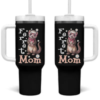 Ferret Mom Life Tumbler With Handle Funny Cute Polecat Ferret Lover