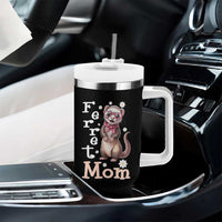 Ferret Mom Life Tumbler With Handle Funny Cute Polecat Ferret Lover