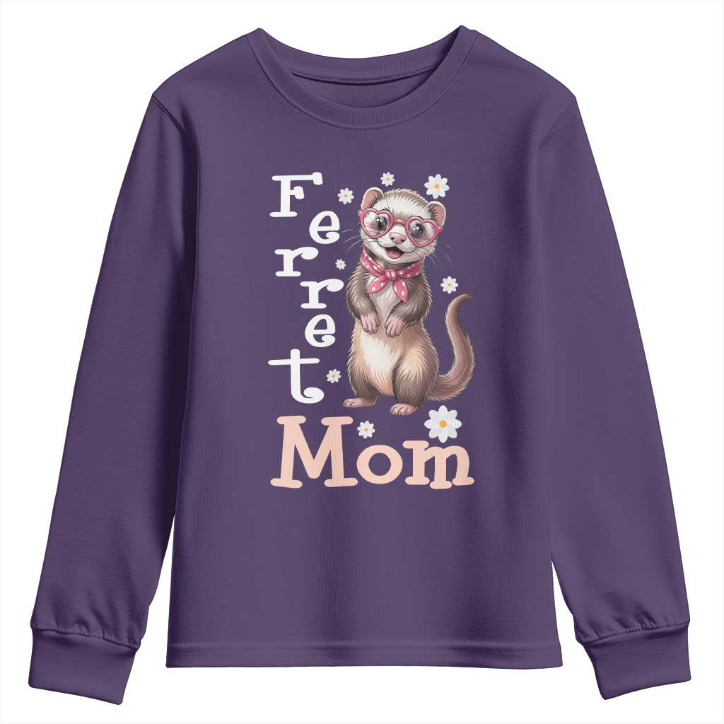 Ferret Mom Life Youth Sweatshirt Funny Cute Polecat Ferret Lover