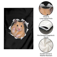 Funny Curious Hamster Peeking Through A Cracked Wall Meme Garden Flag