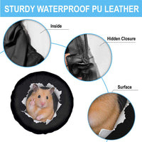 Funny Curious Hamster Peeking Through A Cracked Wall Meme Spare Tire Cover