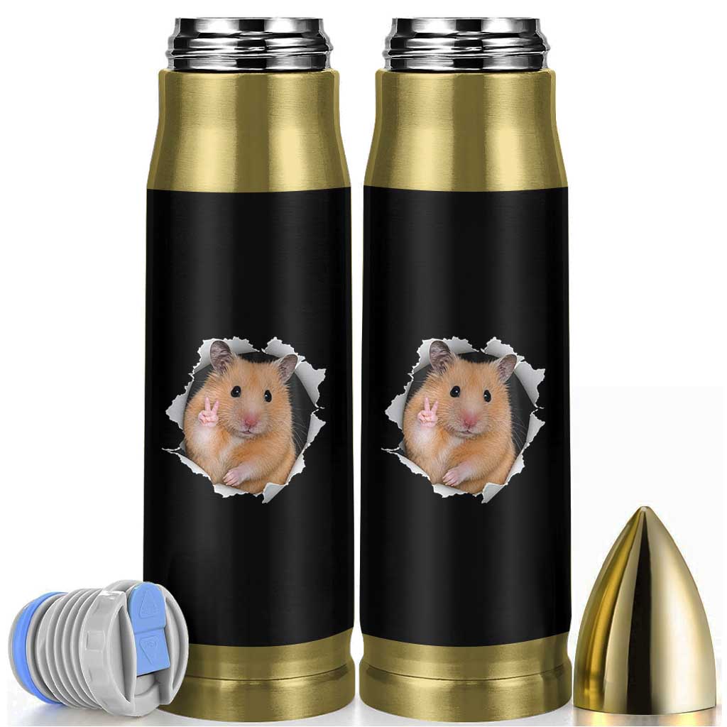 Funny Curious Hamster Peeking Through A Cracked Wall Meme Bullet Tumbler