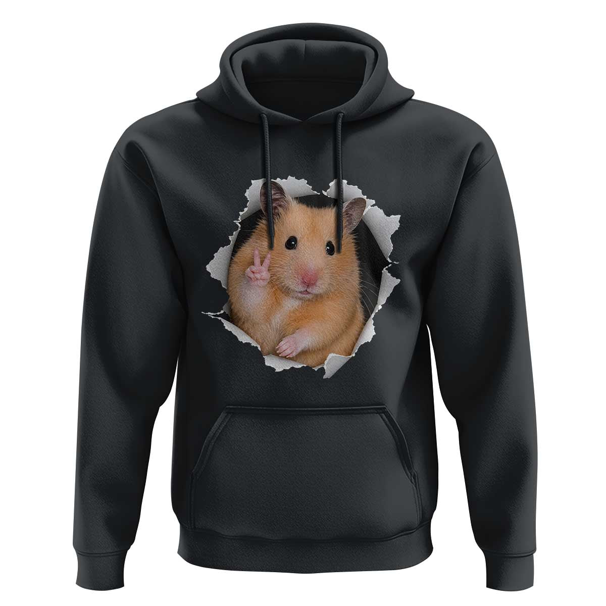 Funny Curious Hamster Peeking Through A Cracked Wall Meme Hoodie