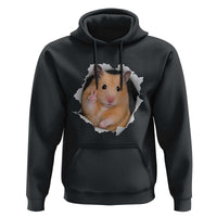 Funny Curious Hamster Peeking Through A Cracked Wall Meme Hoodie
