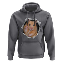 Funny Curious Hamster Peeking Through A Cracked Wall Meme Hoodie