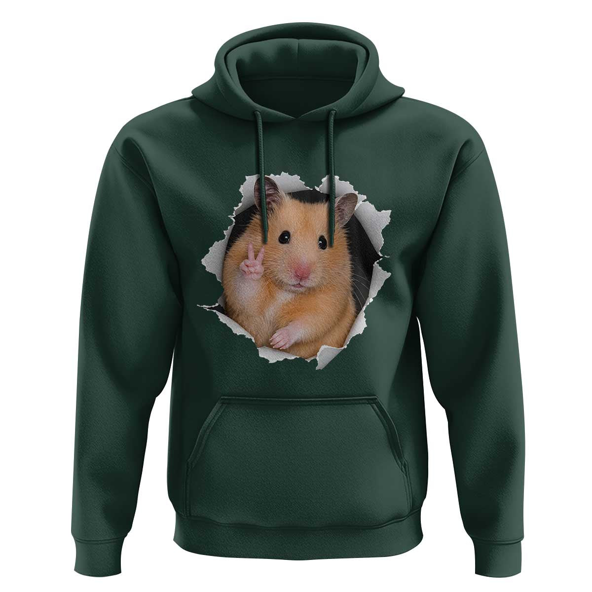 Funny Curious Hamster Peeking Through A Cracked Wall Meme Hoodie