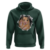 Funny Curious Hamster Peeking Through A Cracked Wall Meme Hoodie